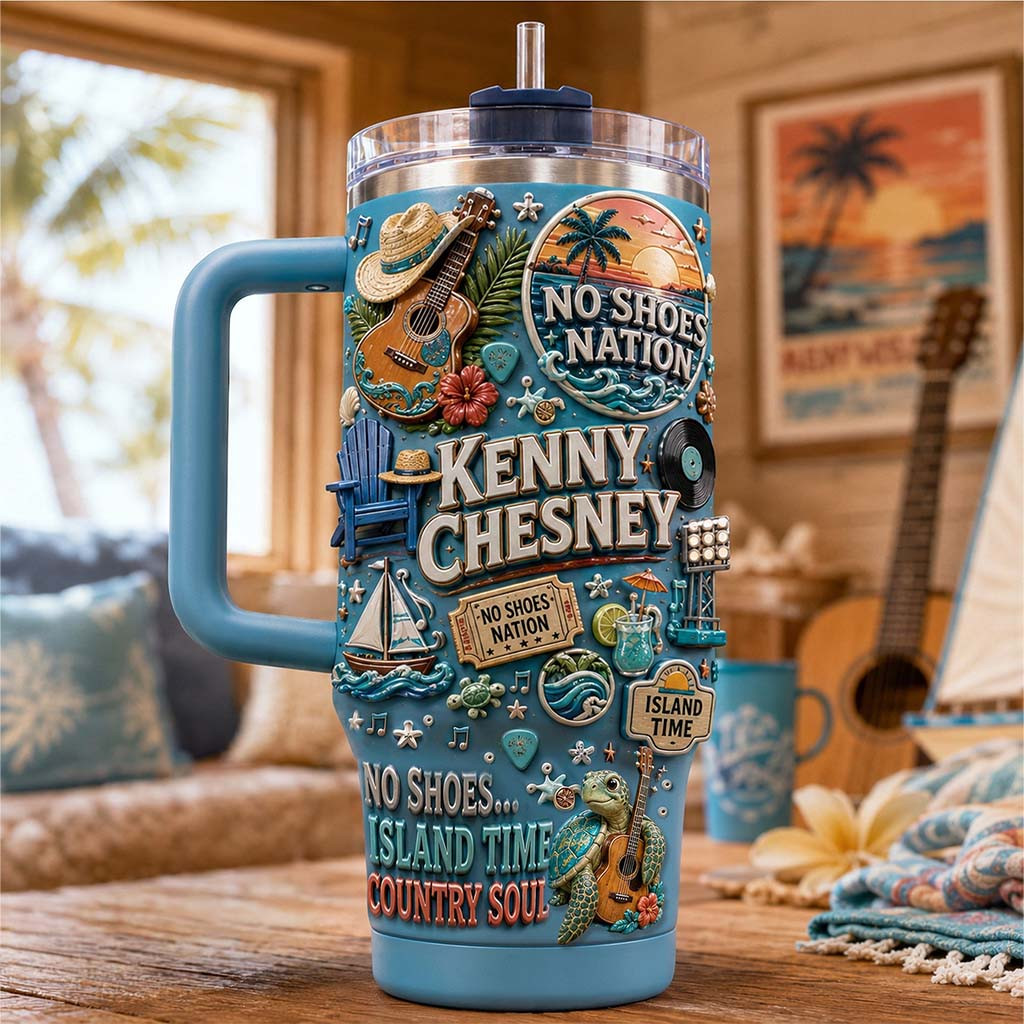Kenny Chesney Merch No Shoes Island Time Country Soul Tumbler Gift Ideas For Music Lovers - Kdjoy