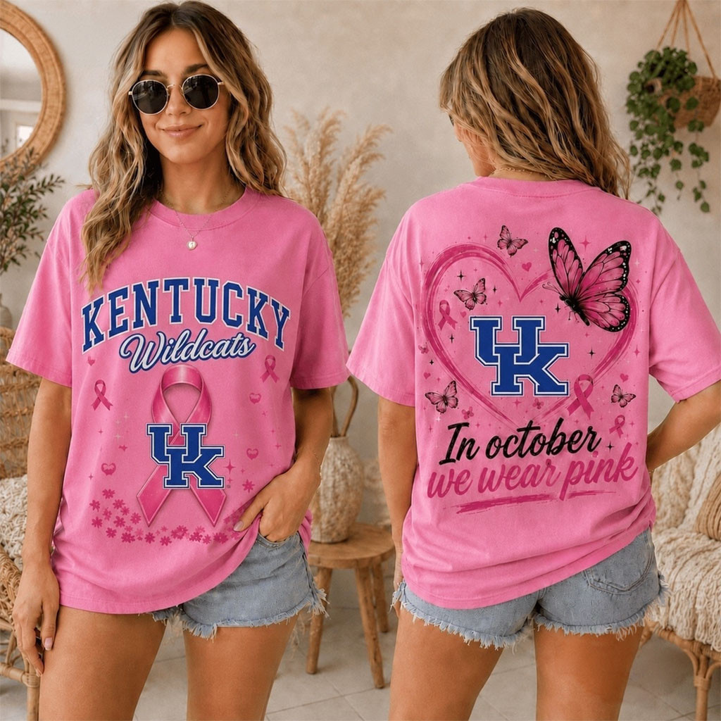 Kentucky Wildcats 2026 Pink October Breast Cancer Awareness Pride T-Shirt Wildcats Merch - Kdjoy