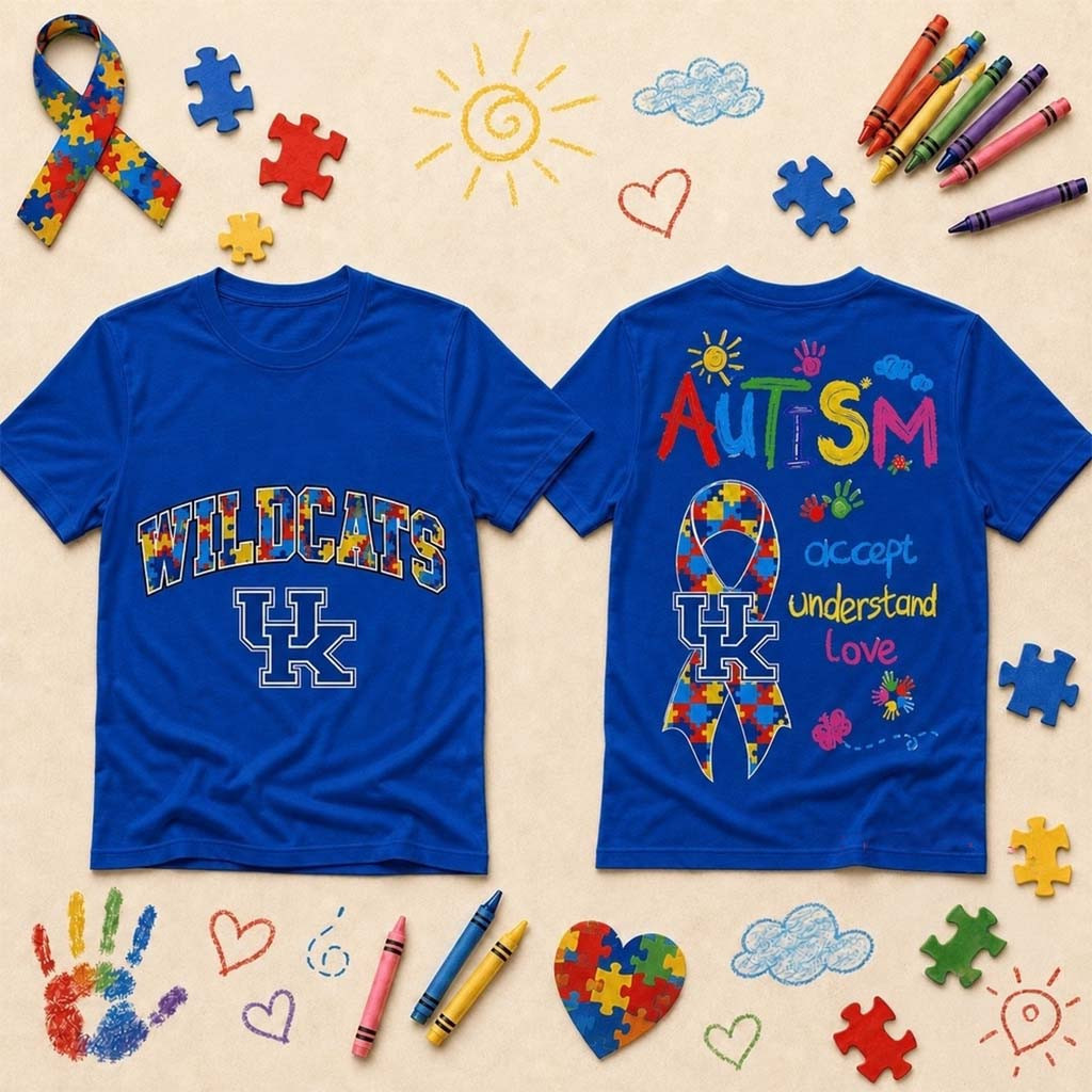 Kentucky Wildcats Autism Awareness Puzzle Ribbon T-Shirt Kentucky Wildcats Merch Fan Gifts Kentucky Wildcats Autism Awareness Puzzle Ribbon T-Shirt Kentucky Wildcats Merch Fan Gifts
