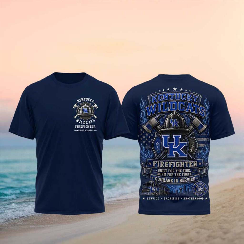 Kentucky Wildcats Firefighter Axe Brave By Duty T-Shirt Wildcats Merch Cool Firefighter Gifts