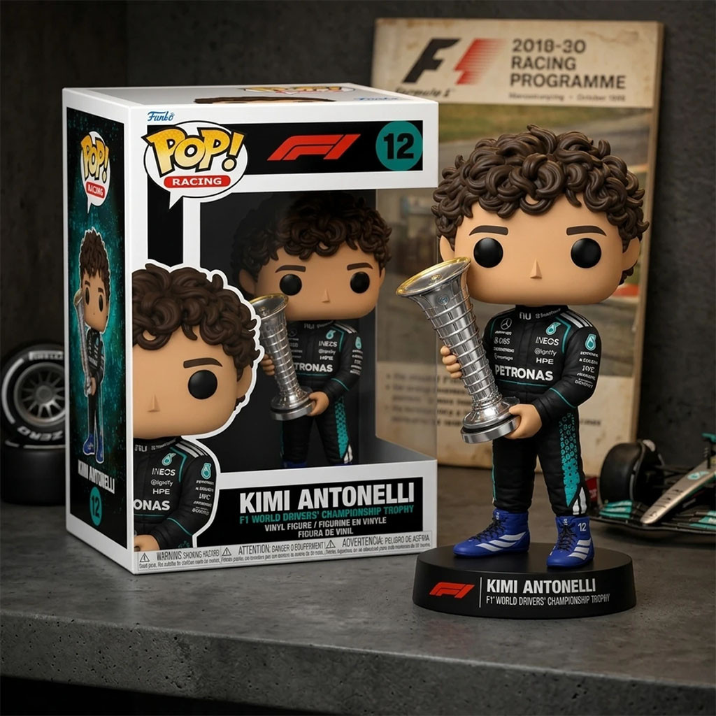 Kimi Antonelli Mercedes-AMG F1 World Champion Trophy Funko Pop Kimi Antonelli Merch Fan Gifts - Kdjoy