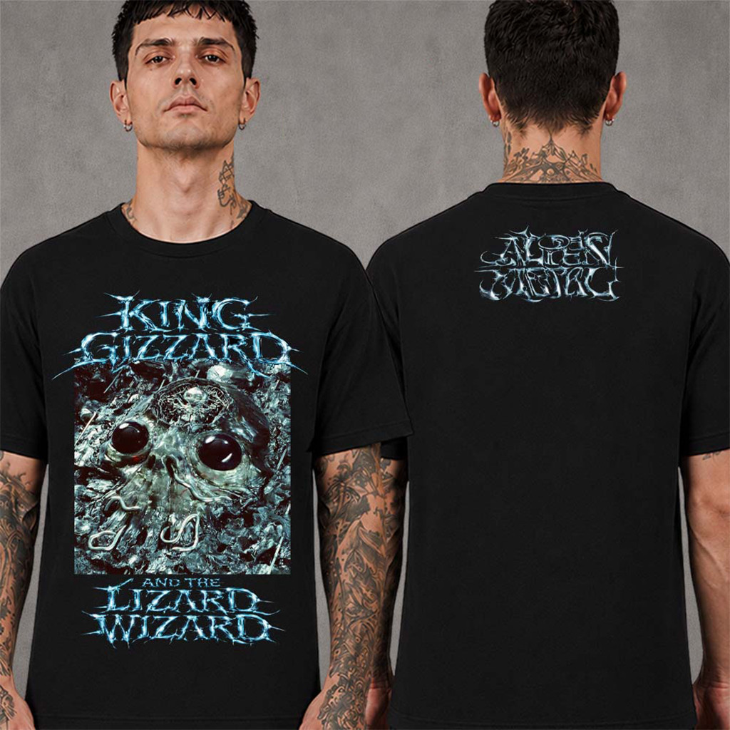 King Gizzard And The Lizard Wizard Merch Alien Metal Album Cover Art T-Shirt Gifts For Him - Kdjoy