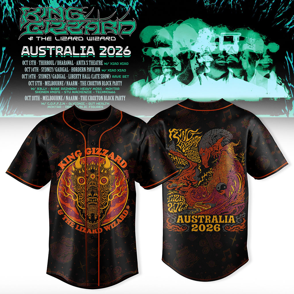 King Gizzard And The Lizard Wizard Merch Australia Tour 2026 Baseball Jersey Rock Fan Gifts - Kdjoy