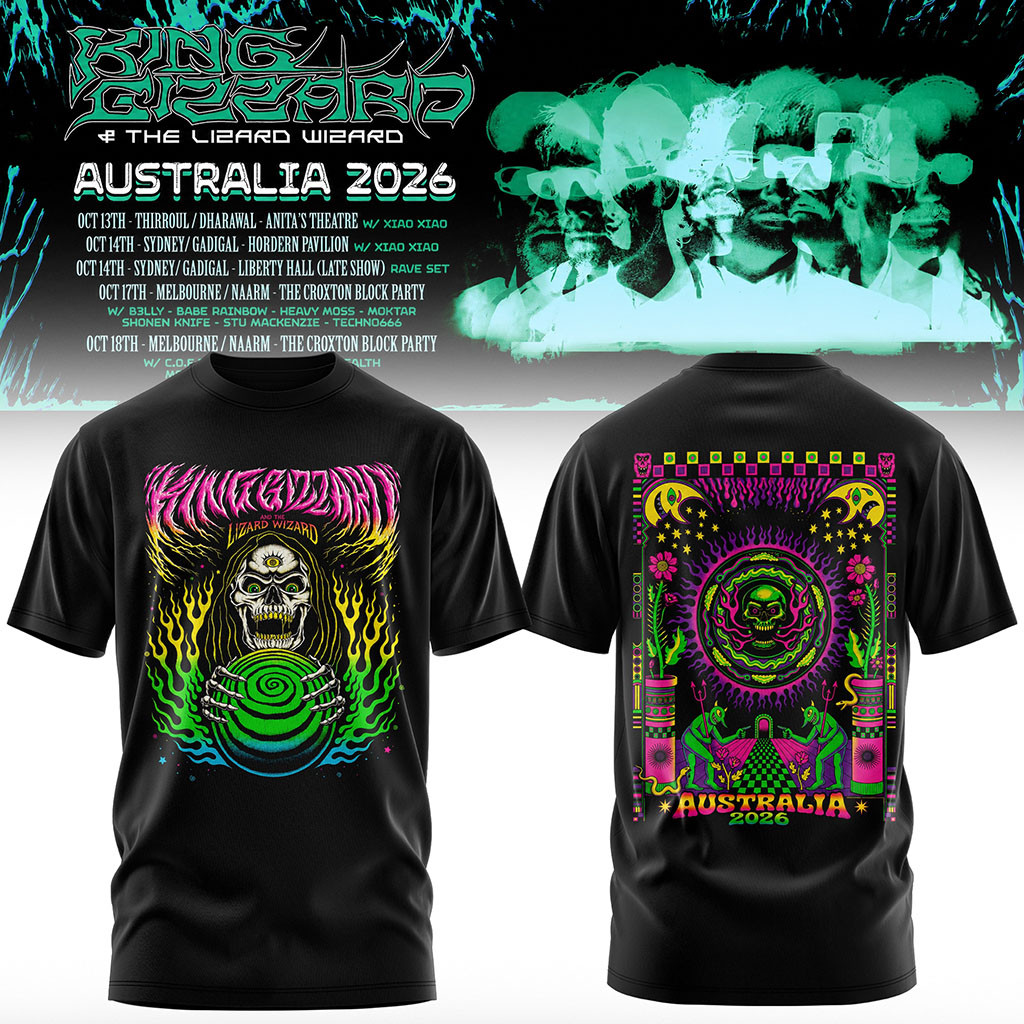 King Gizzard And The Lizard Wizard Merch Australia Tour 2026 T-Shirt Gift Ideas For Rock Lovers - Kdjoy