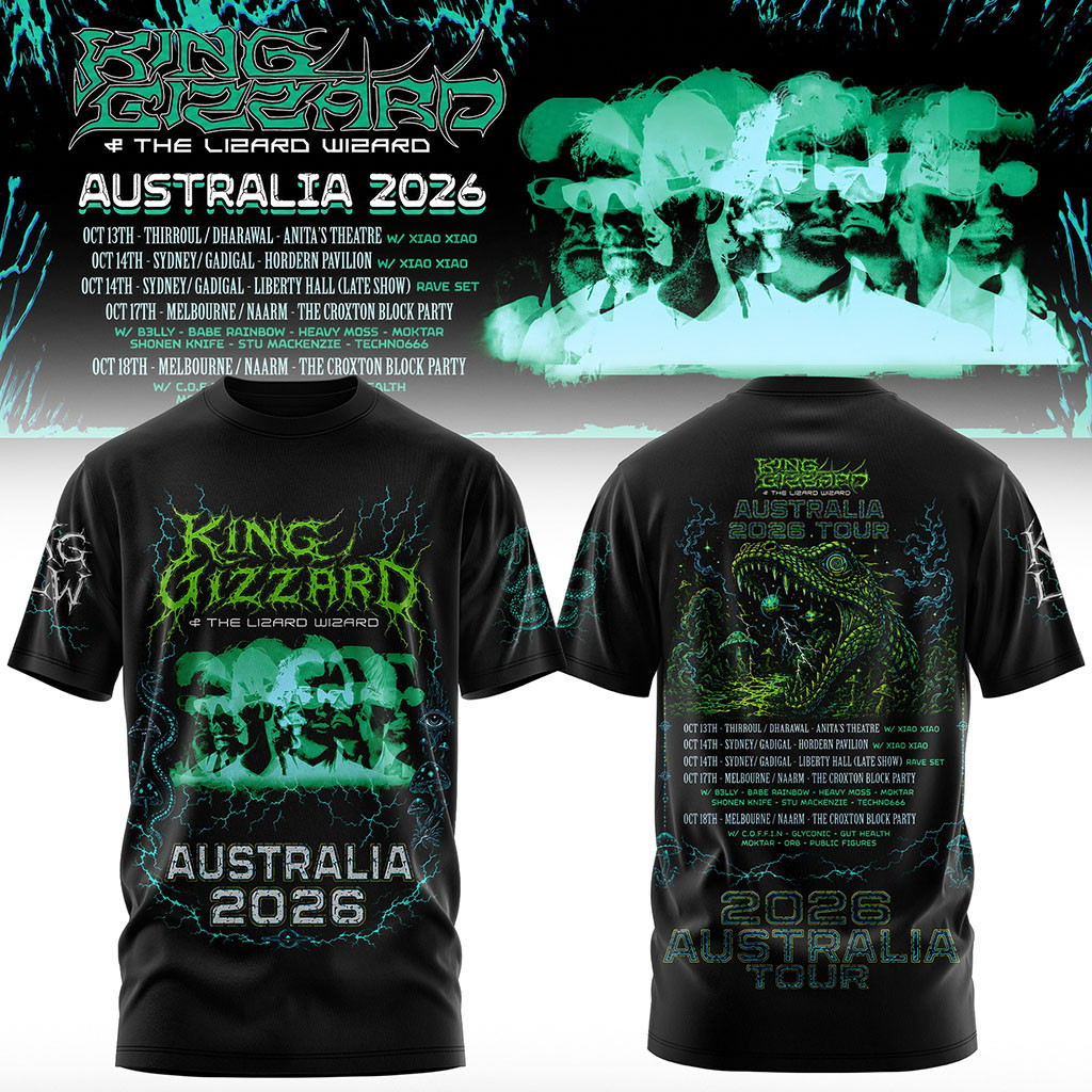 King Gizzard And The Lizard Wizard Merch Australia Tour 2026 T-Shirt Music Concert Outfits - Kdjoy