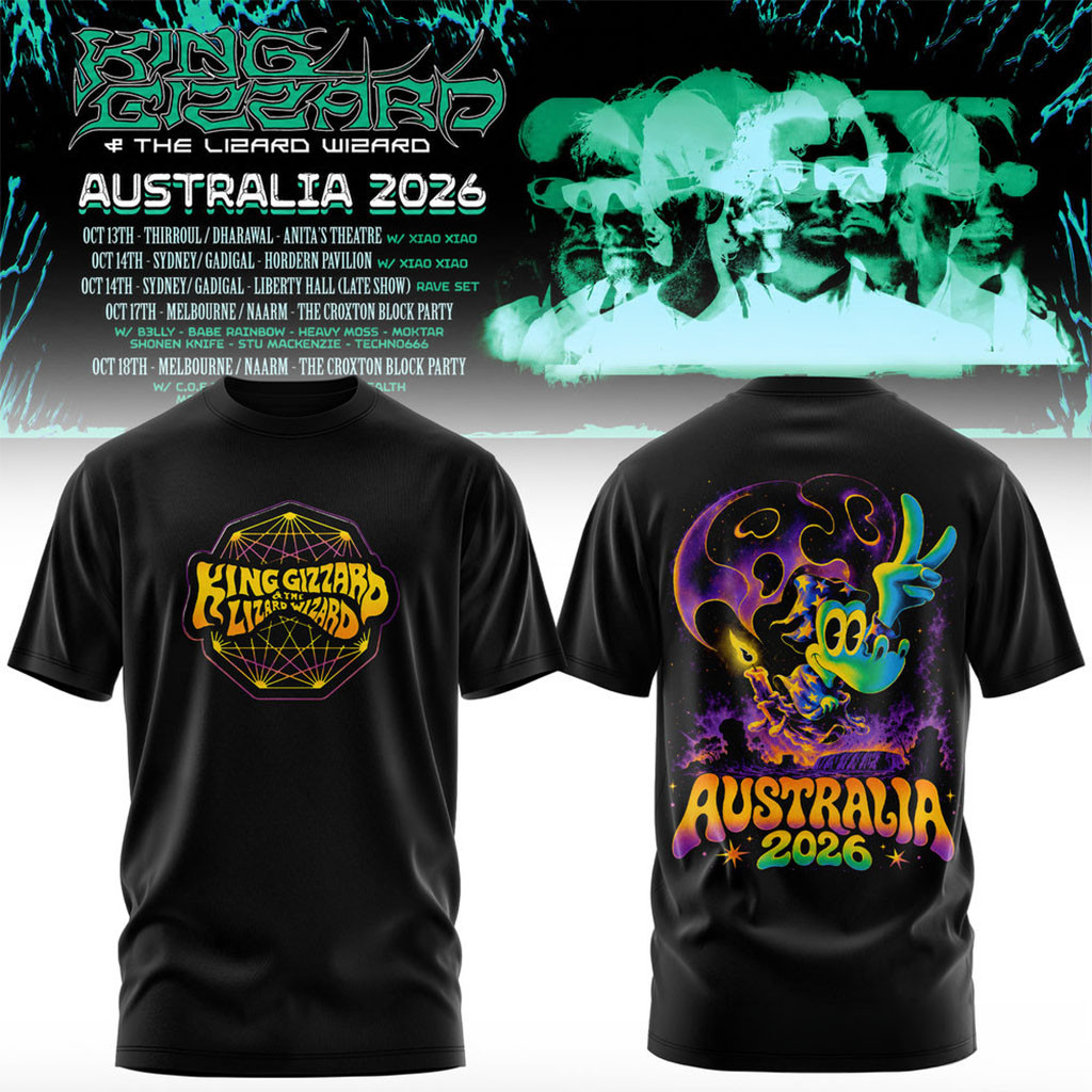 King Gizzard And The Lizard Wizard Merch Australia Tour 2026 T-Shirt Presents For Rock Lovers - Kdjoy