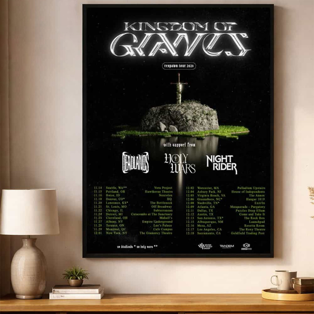 Kingdom Of Giants The Respawn Tour 2026 Fall Schedule Tour Dates Poster Kingdom Of Giants Merch - Kdjoy