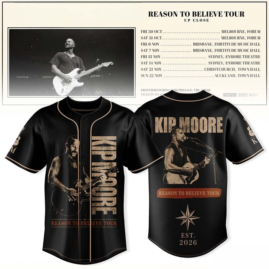 Kip Moore Merch 2026 Reason To Believe Tour Baseball Jersey Best Gifts For Music Lovers - Kdjoy