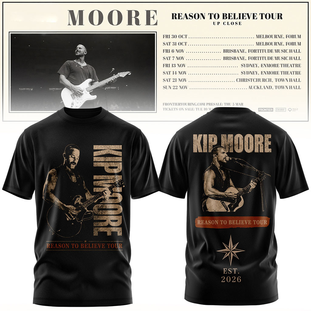 Kip Moore Merch 2026 Reason To Believe Tour T-Shirt Music Gift Ideas For Guys