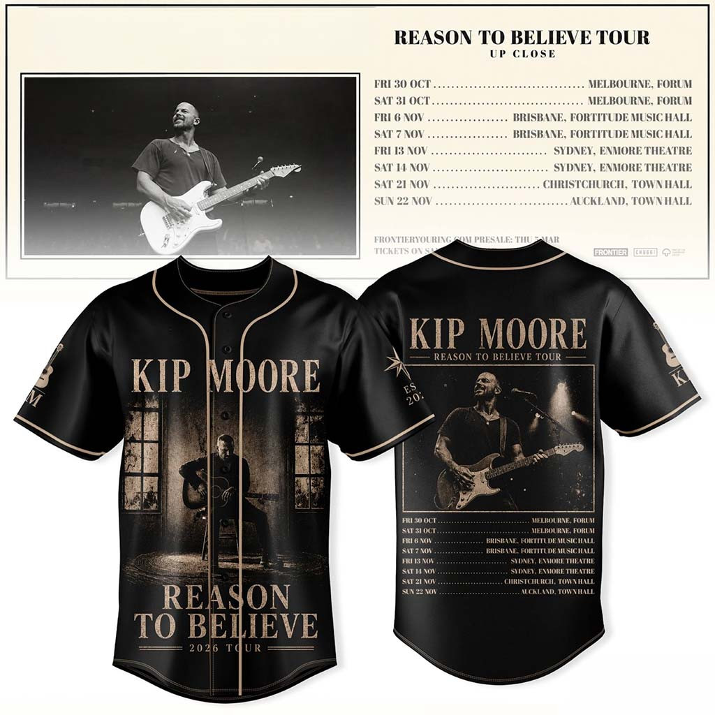 Kip Moore Reason To Believe Tour Baseball Jersey Kip Moore Merch 2026 Music Gifts For Guys - Kdjoy
