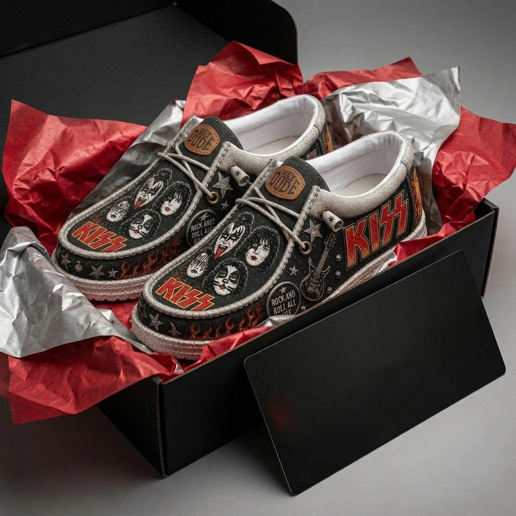 Kiss Band Hey Dude Shoes Rock And Roll All Nite Loafers KISS Merch Gift For Music Lovers - Kdjoy