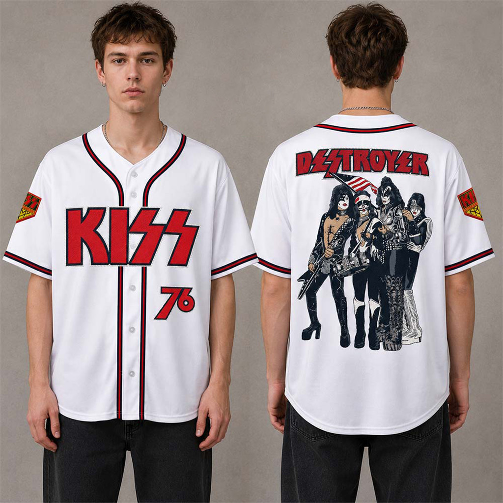Kiss Destroys Anaheim 76 Baseball Jersey Kiss Merch Useful Gift For Him - Kdjoy
