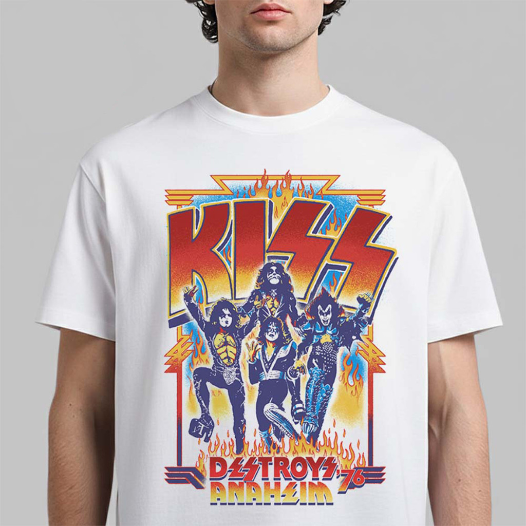 Kiss Destroys Anaheim 76 Stadium Show Framed Destroys Anaheim T-Shirt Kiss Merch Present - Kdjoy
