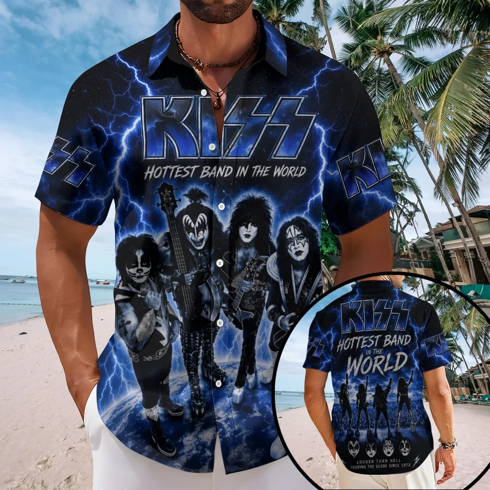 KISS Hottest Band In The World Hawaiian Shirt KISS Band Merch Present For Music Lovers - Kdjoy
