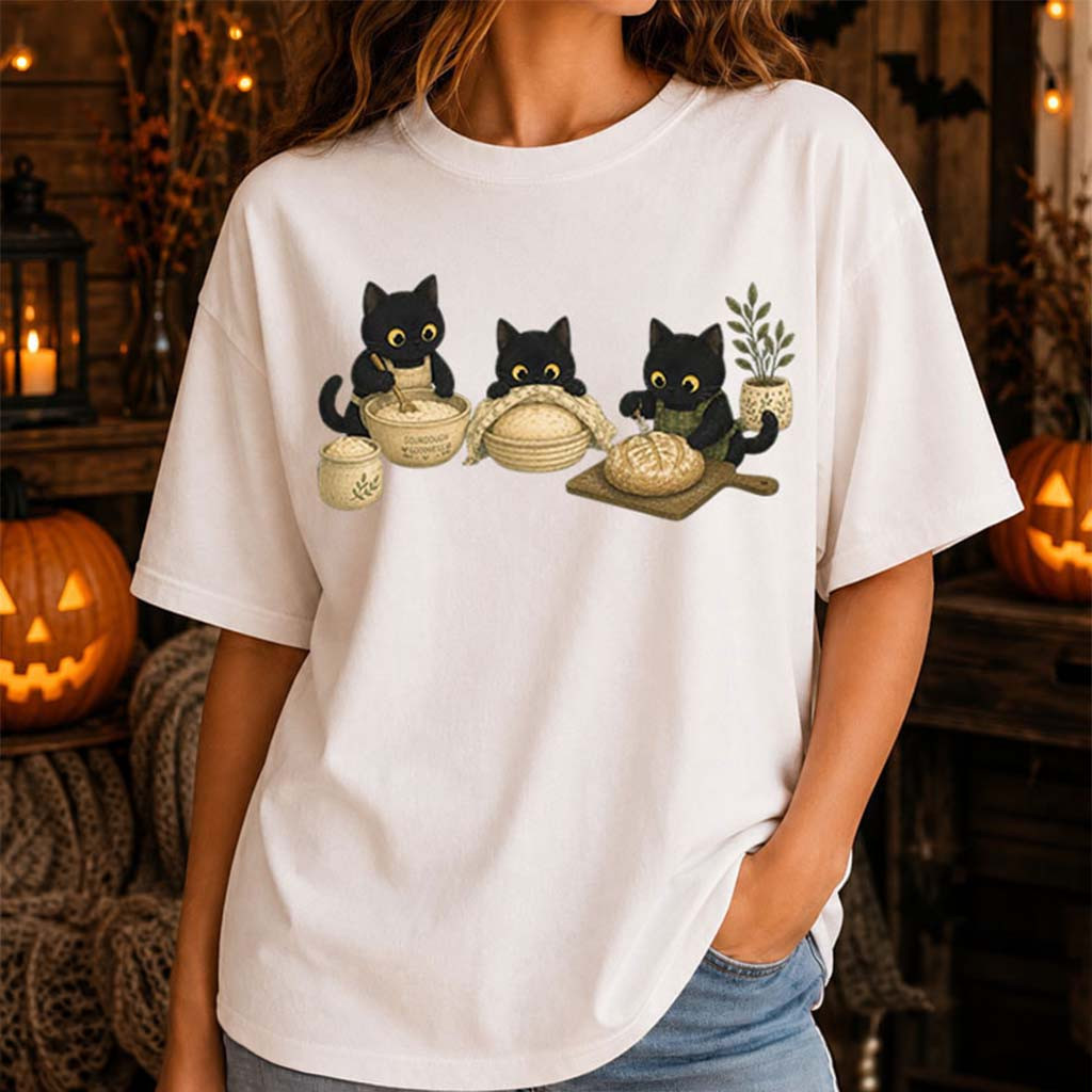 Kitty Sourdough T-Shirt Cute Black Cat Halloween Shirt Present For Cat Lovers - Kdjoy Kitty Sourdough T-Shirt Cute Black Cat Halloween Shirt Present For Cat Lovers - Kdjoy