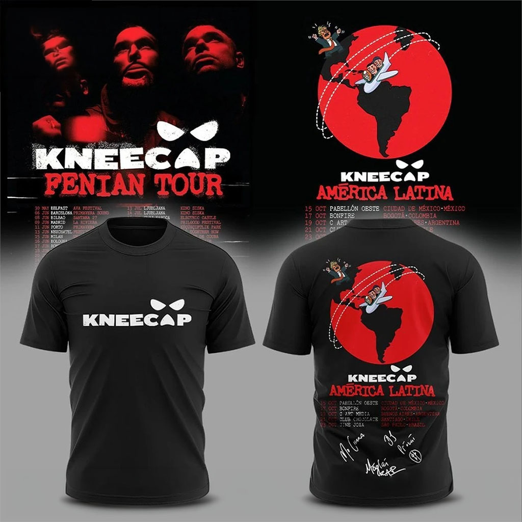 Kneecap Fenian Tour 2026 America Latina T-Shirt Kneecap Merch Gift For Hip Hop Fans - Kdjoy Kneecap Fenian Tour 2026 America Latina T-Shirt Kneecap Merch Gift For Hip Hop Fans - Kdjoy