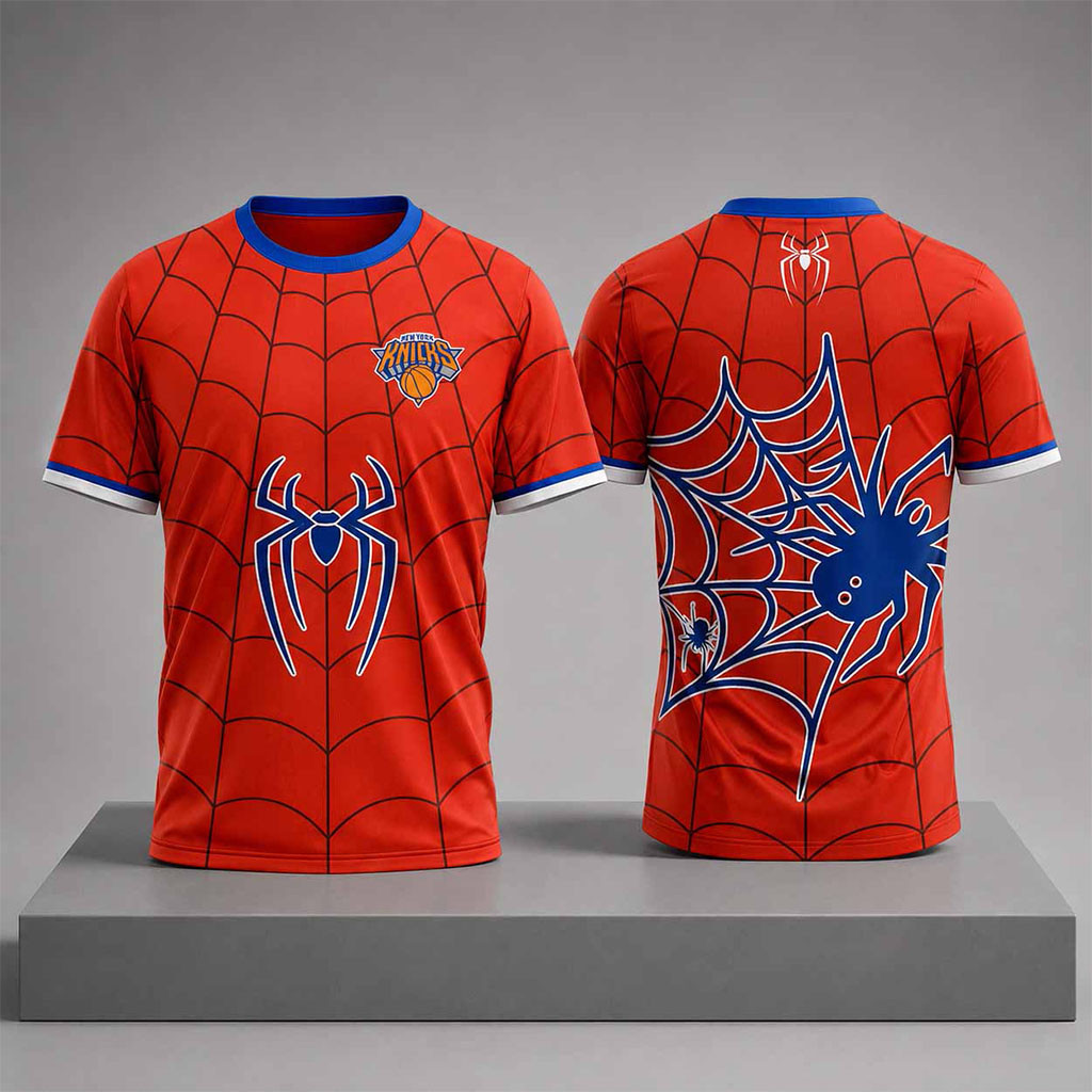 Knicks x Spider-Man 2026 Shirt New York Knicks Merch Gifts For Basketball Fan Knicks x Spider-Man 2026 Shirt New York Knicks Merch Gifts For Basketball Fan