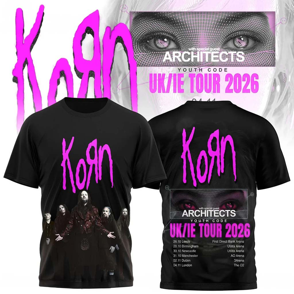 Korn Euro Tour 2026 T-Shirt Korn Band Merch Gift Ideas For Music Lovers - Kdjoy Korn Euro Tour 2026 T-Shirt Korn Band Merch Gift Ideas For Music Lovers - Kdjoy