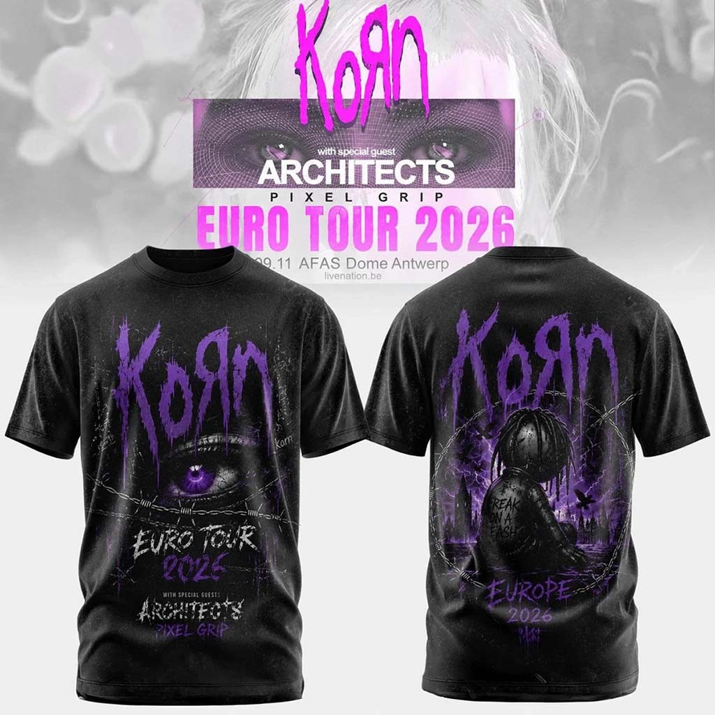 Korn Euro Tour 2026 T-Shirt Korn Band Merch Unique Gift For Music Lovers - Kdjoy