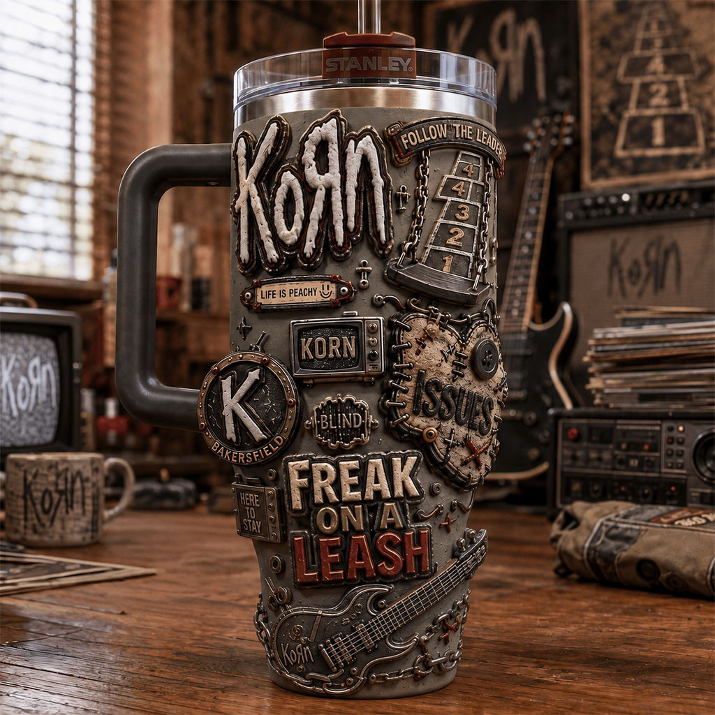 Korn Merch Freak On A Leash Tumbler Best Gifts For Music Lovers