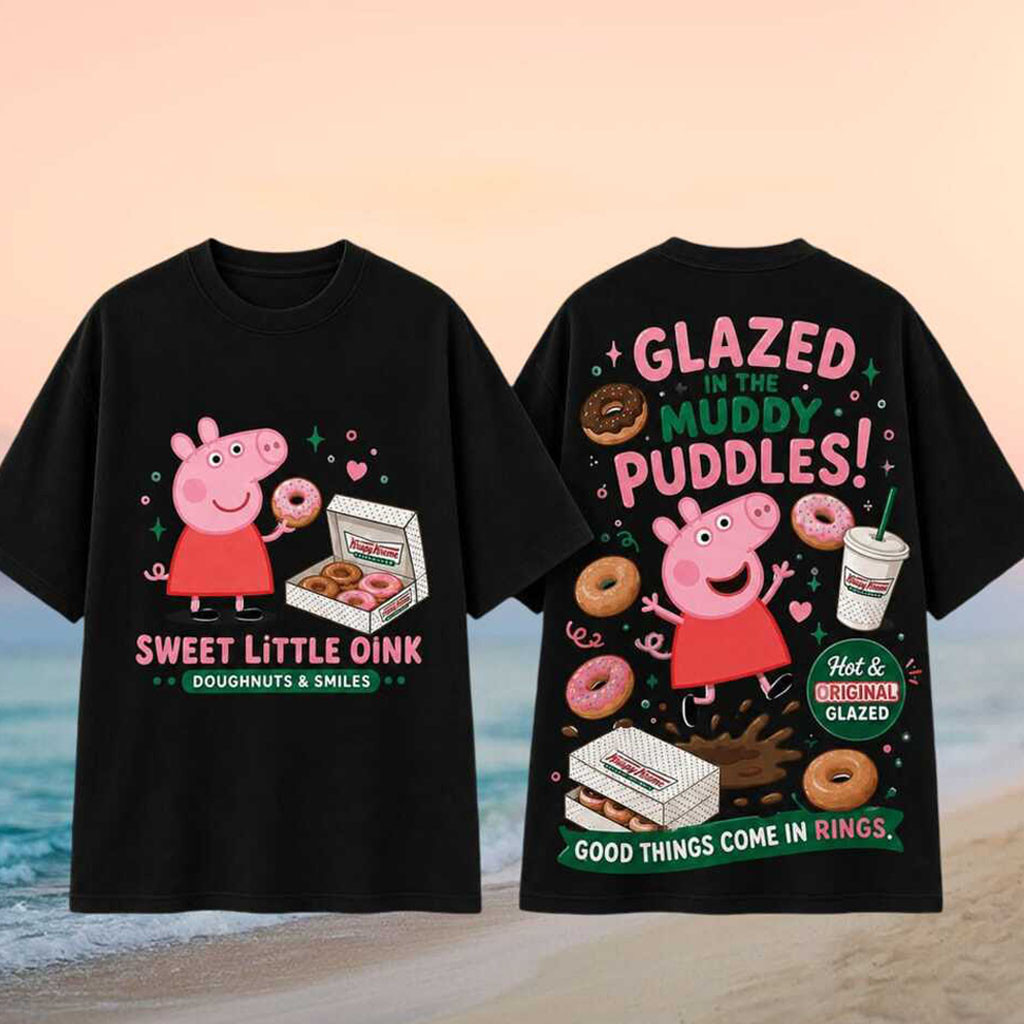 Krispy Kreme Peppa Pig Glazed Muddy Puddles Doughnut Shirt Krispy Kreme Merch Friends Gifts - Kdjoy