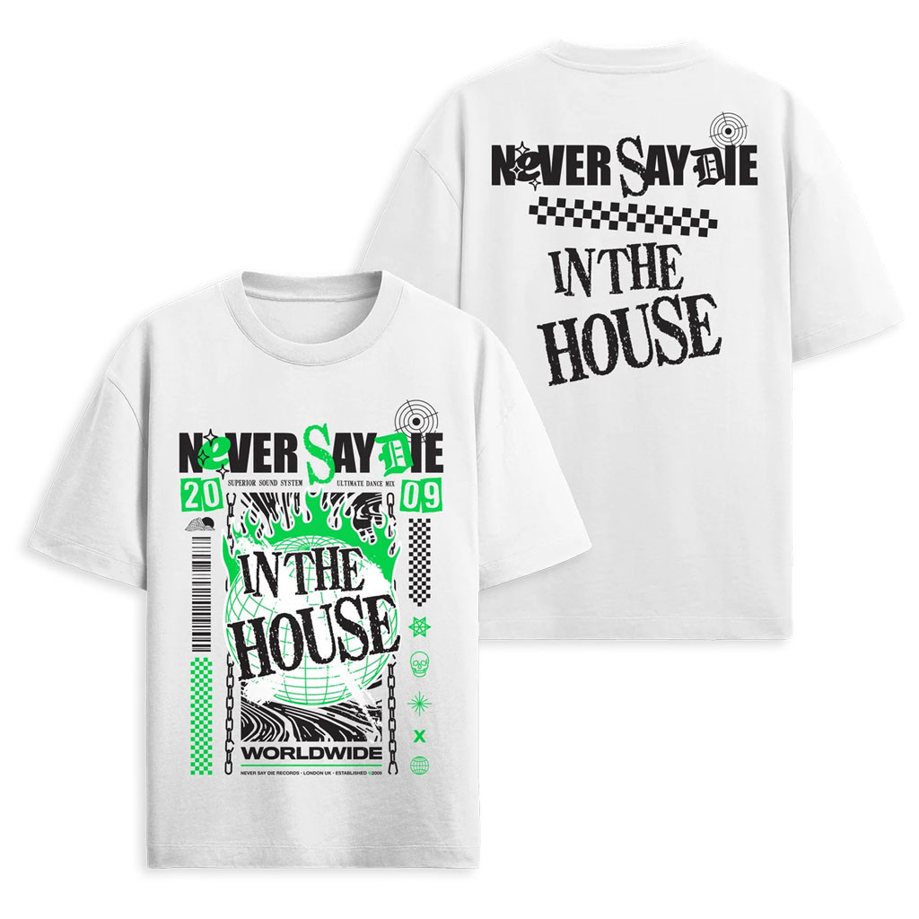 KT8 Merch Never Say Die 2026 In The House T-Shirt White Never Say Die Records Merch Gifts - Kdjoy