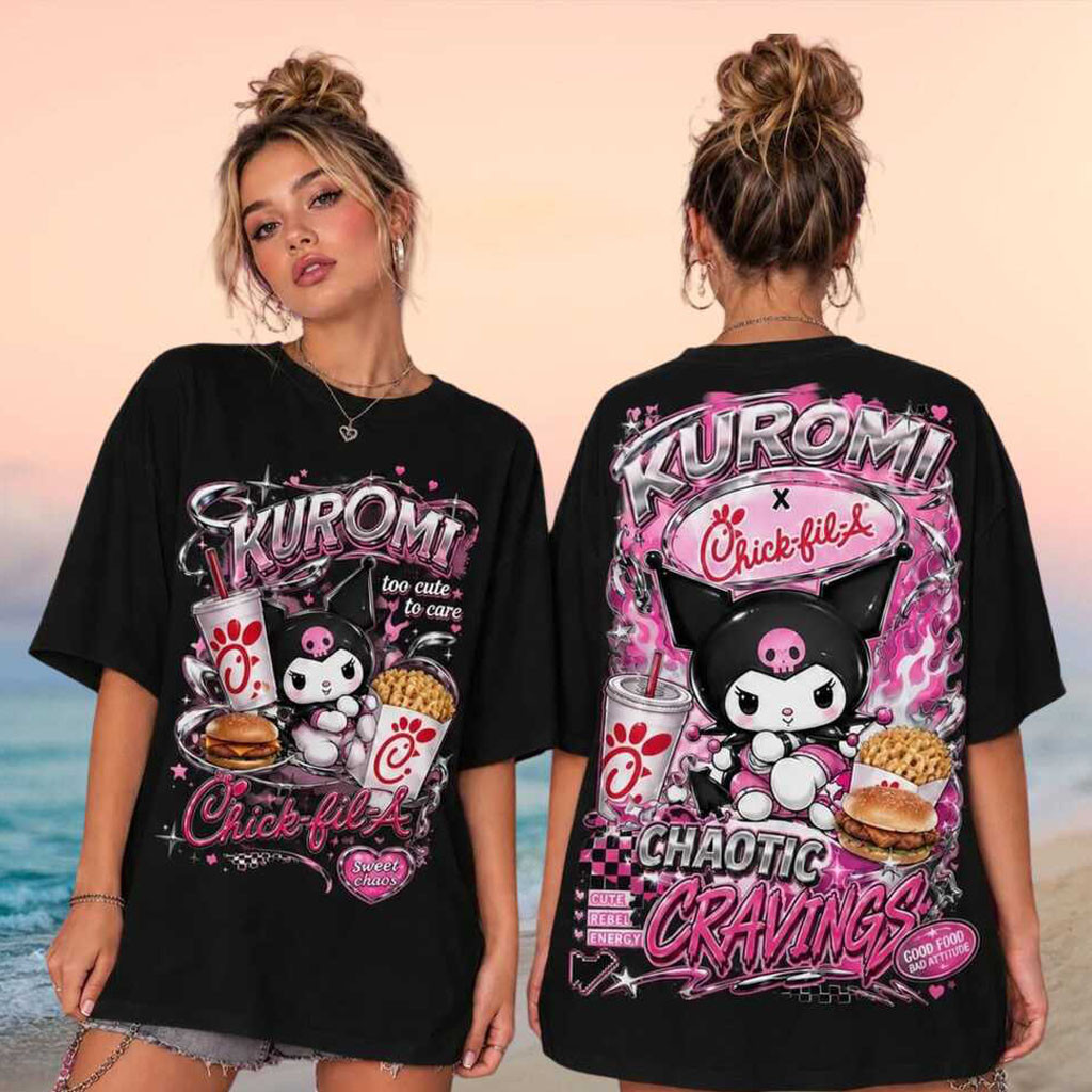 Kuromi x Chick fil A Chaotic Cravings Shirt Kuromi Merch Birthday Gift For Her - Kdjoy