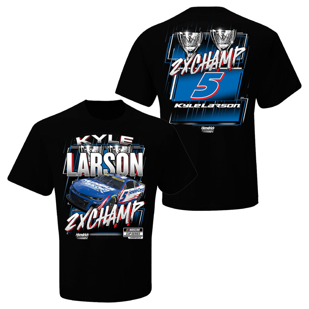 Kyle Larson Merch 2026 Hendrick Motorsports Team Collection Two-Time NASCAR Cup Series Champion Shirt - Kdjoy Kyle Larson Merch 2026 Hendrick Motorsports Team Collection Two-Time NASCAR Cup Series Champion Shirt - Kdjoy