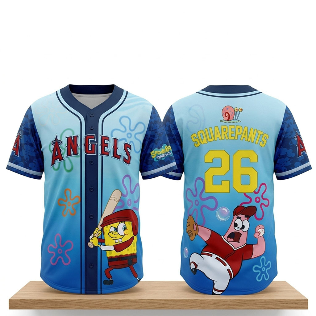 LA Angels SpongeBob 2026 Jersey Los Angeles Angels Merch Gift For Baseball Lovers - Kdjoy