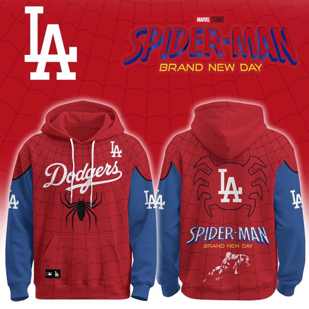 LA Dodgers x Spider-Man Brand New Day 2026 Hoodie Los Angeles Dodgers Merch Fans Gifts
