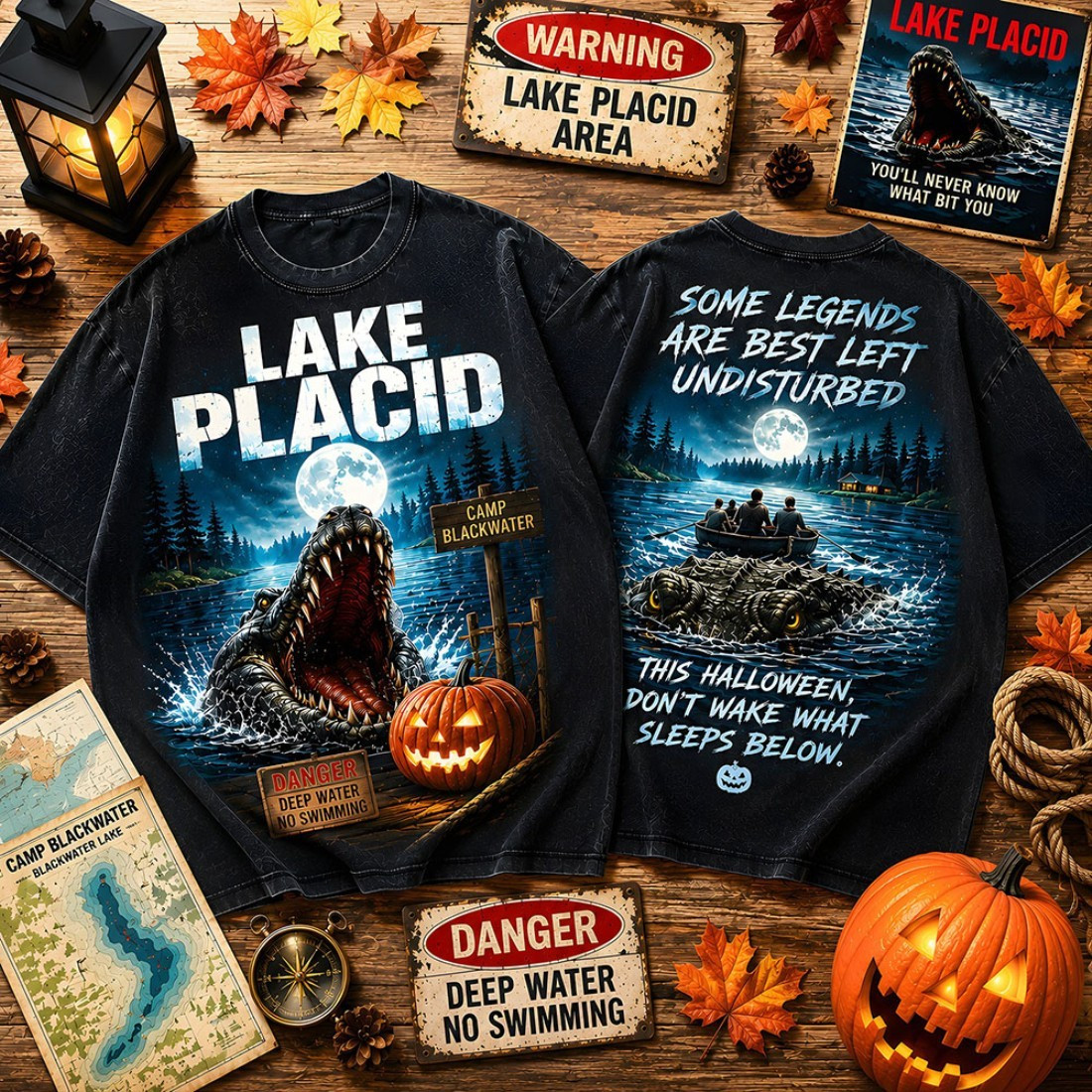 Lake Placid Halloween Killer Crocodile Horror Movie Wash T-Shirt Lake Placid Merch Fan Gifts - Kdjoy