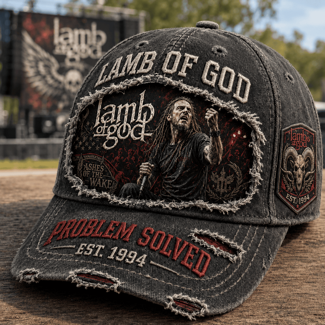 Lamb Of God Ashes Of The Wake Hat Problem Solved Hat Lamb Of God Merch Band Fan Gifts - Kdjoy