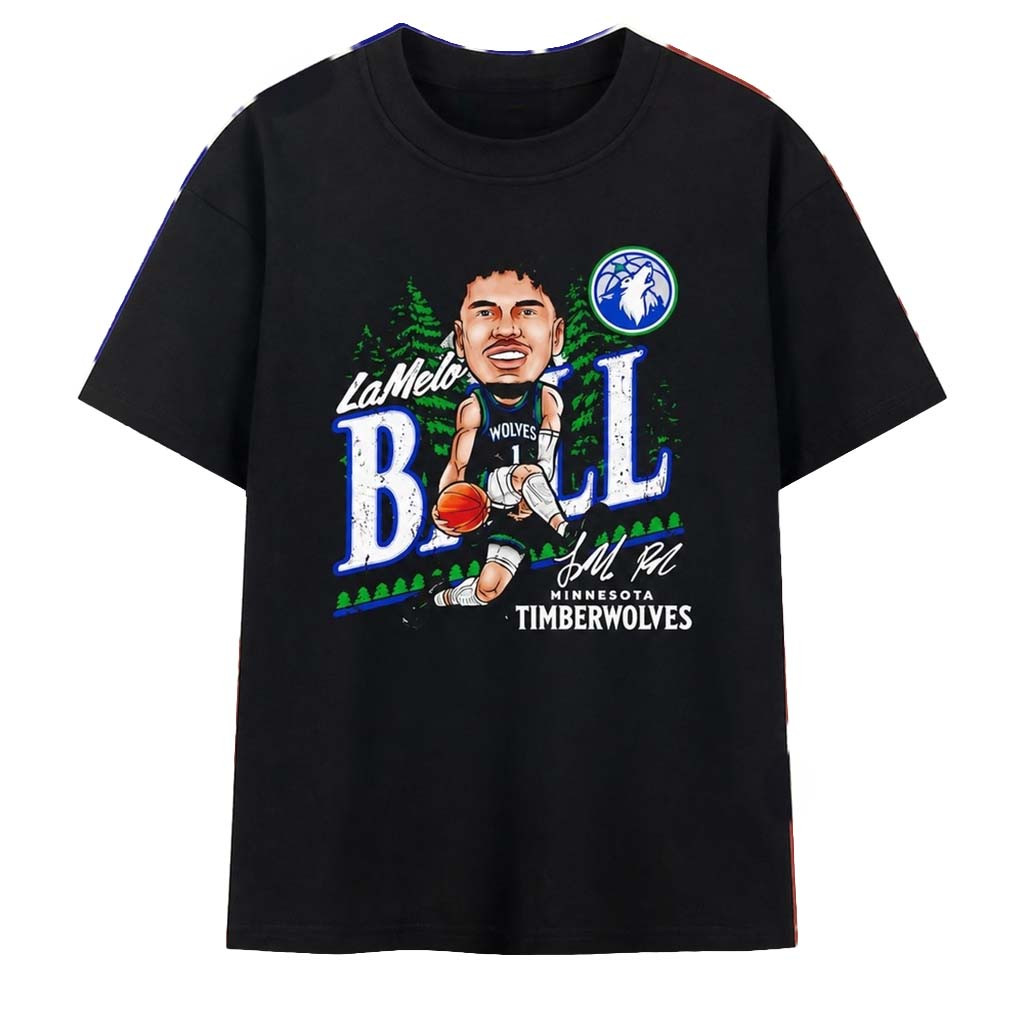 LaMelo Ball Minnesota Timberwolves Caricature Signature T-Shirt LaMelo Ball Merch Fan Gifts - Kdjoy