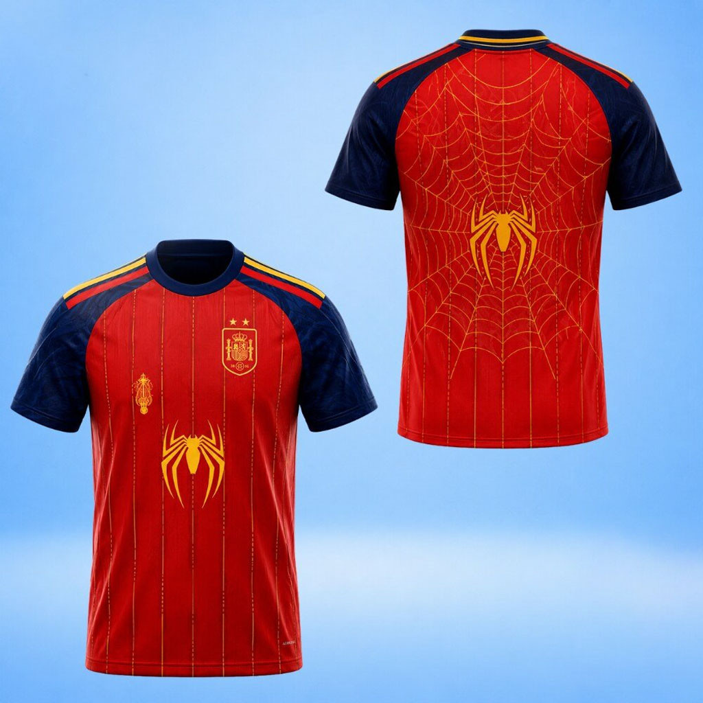Lamine Yamal Spain x Spiderman FIFA World Cup 2026 Champion Jersey Shirt Spain Football Merch - Kdjoy