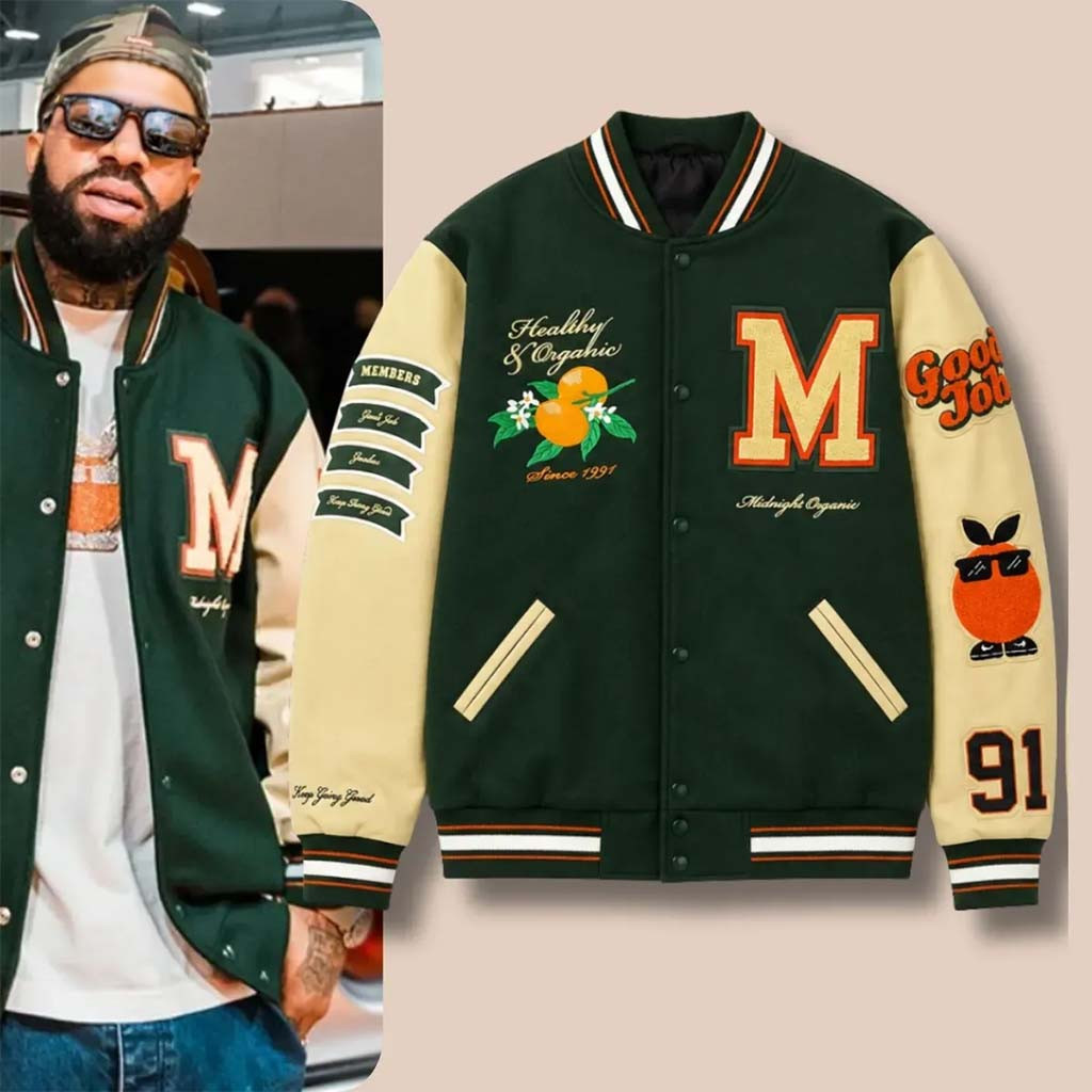 Larry June Midnight Organic Merch 2026 Baseball Varsity Jacket Present For Brothers - Kdjoy Larry June Midnight Organic Merch 2026 Baseball Varsity Jacket Present For Brothers - Kdjoy