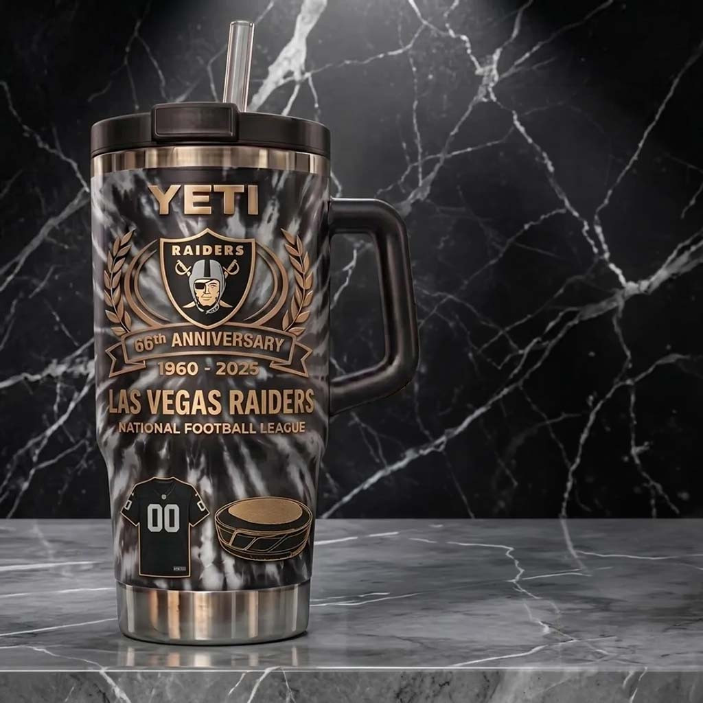 Las Vegas Raiders 66th Anniversary 40oz Stanley Tumbler LV Raiders Merch Football Fan Gifts - Kdjoy Las Vegas Raiders 66th Anniversary 40oz Stanley Tumbler LV Raiders Merch Football Fan Gifts - Kdjoy