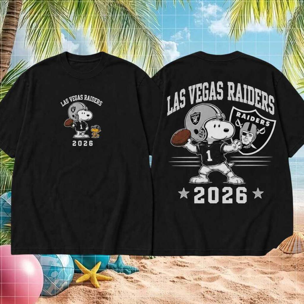 Las Vegas Raiders Football Snoopy 2026 Shirt LV Raiders Merch Football Themed Gifts - Kdjoy