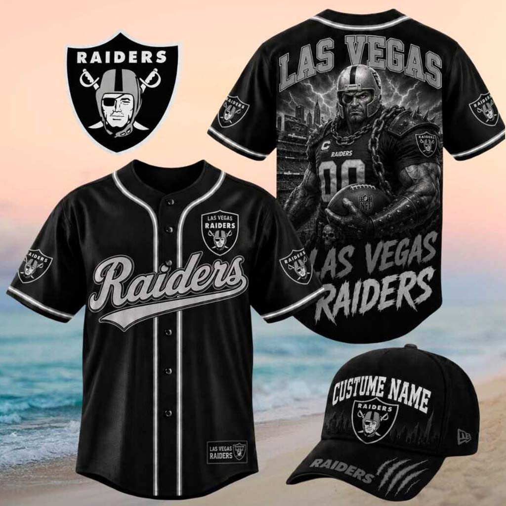 Las Vegas Raiders Muscle Cyborg Player Football Baseball Jersey Raiders Merch Gifts For Fans