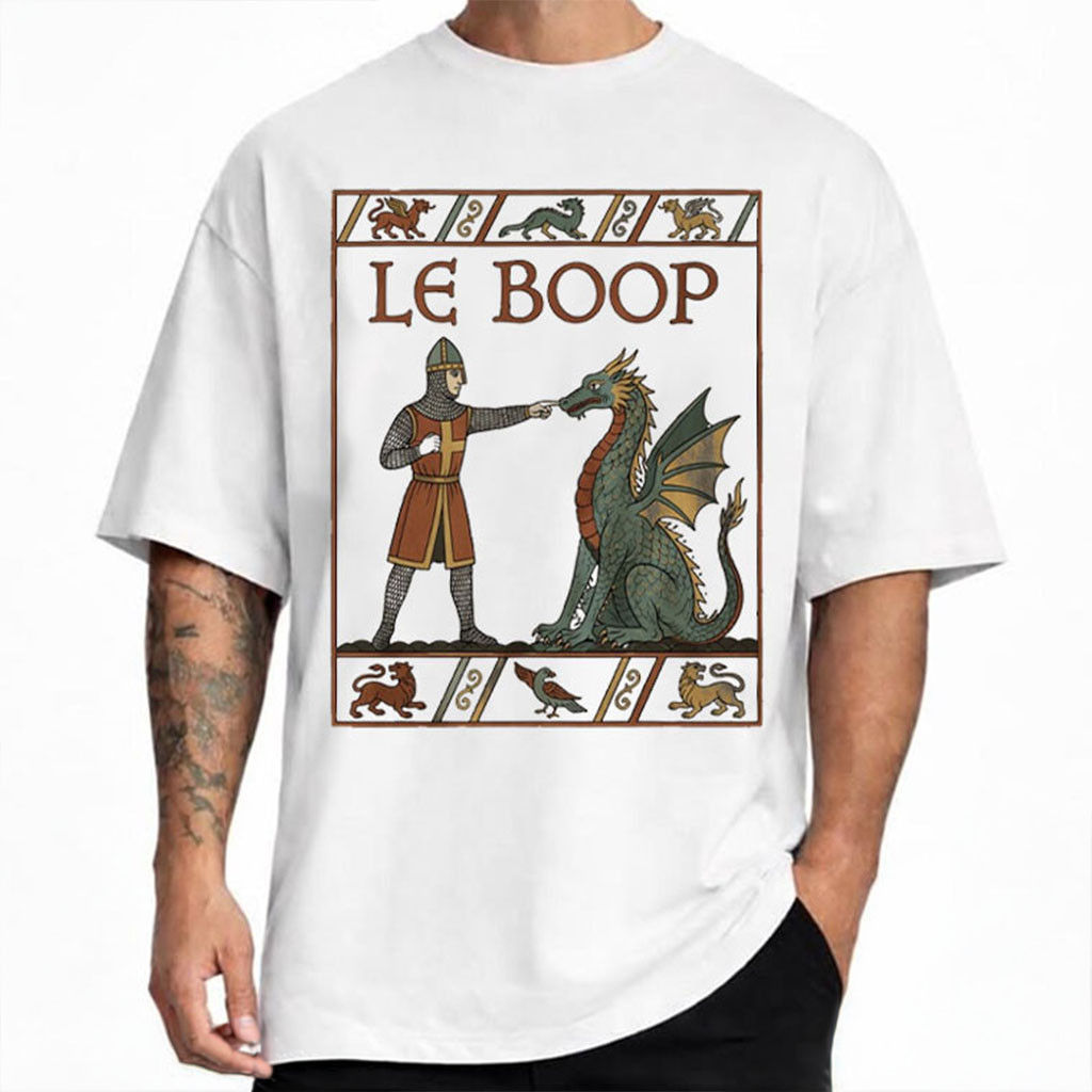 Le Boop Dragon Knight Medieval Fantasy T-Shirt White Gift For Book Lovers - Kdjoy Le Boop Dragon Knight Medieval Fantasy T-Shirt White Gift For Book Lovers - Kdjoy