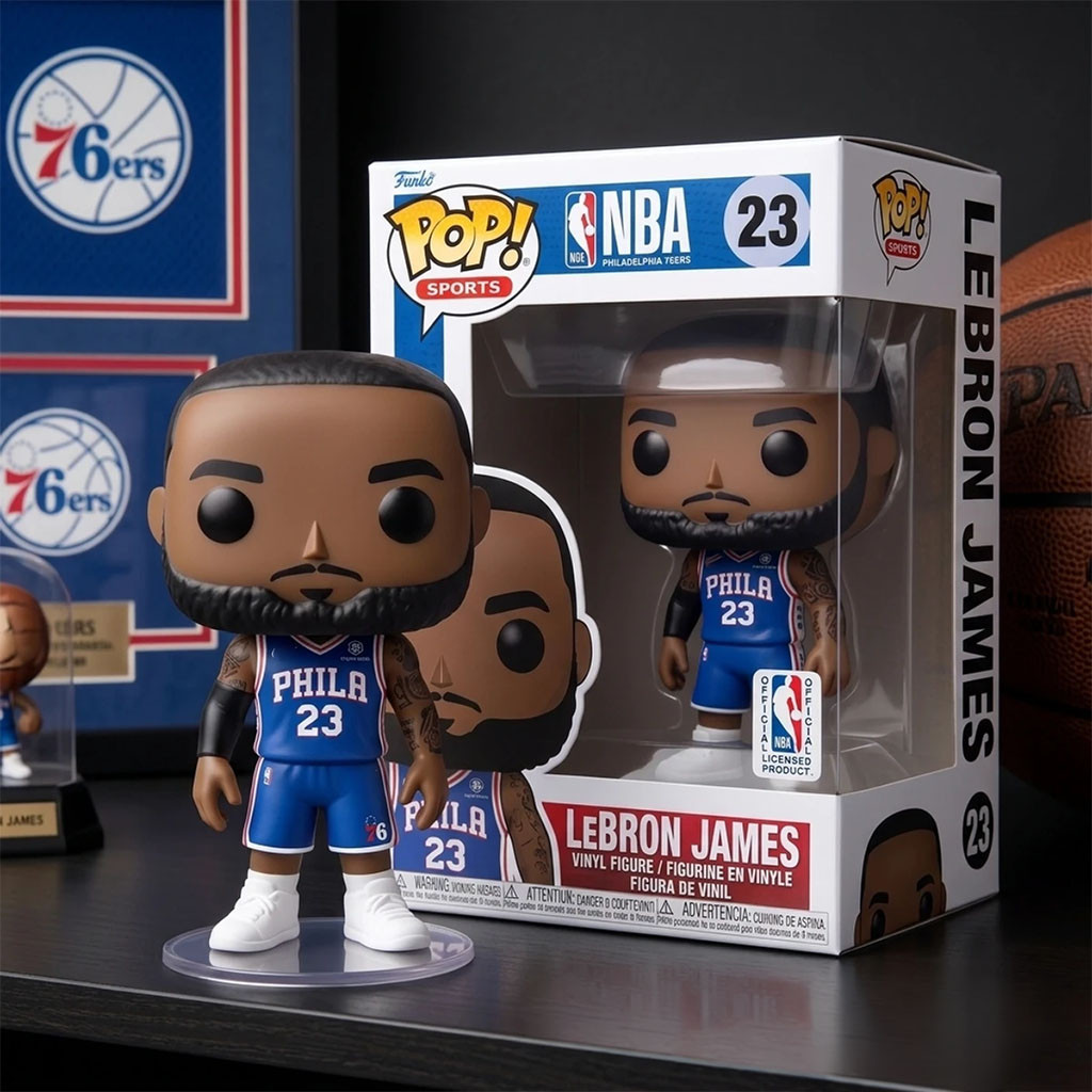 LeBron James Philadelphia 76ers Funko Pop #23 LeBron James Merch Gift For Basketball Lover - Kdjoy LeBron James Philadelphia 76ers Funko Pop #23 LeBron James Merch Gift For Basketball Lover - Kdjoy