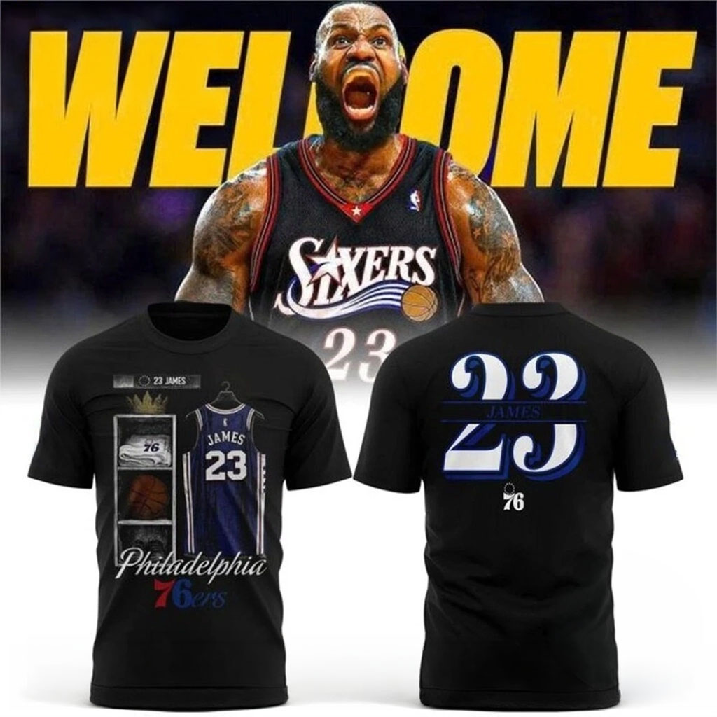 LeBron James Philadelphia 76ers Shirt #23 LeBron James Merch Gift For Basketball Lovers - Kdjoy LeBron James Philadelphia 76ers Shirt #23 LeBron James Merch Gift For Basketball Lovers - Kdjoy