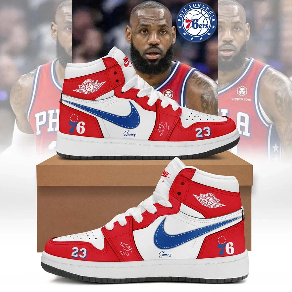 Lebron James Philadelphia 76ers Signature Shoes 2026 76ers Merch Gift For Basketball Lovers - Kdjoy