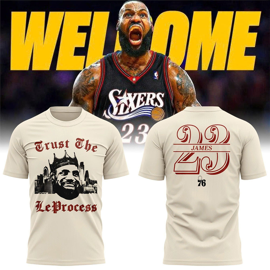 Lebron James Philadelphia 76ers Trust The Leprocess T-Shirt Lebron James Merch Fan Gifts - Kdjoy Lebron James Philadelphia 76ers Trust The Leprocess T-Shirt Lebron James Merch Fan Gifts - Kdjoy