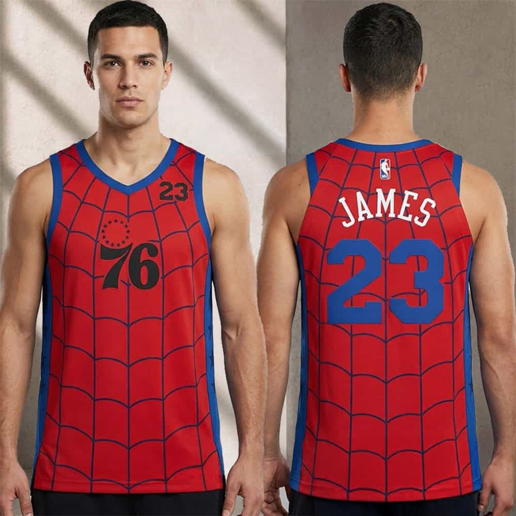 LeBron James x Spider Man Brand New Day 2026 Philadelphia 76ers A Brand New City Basketball Jersey - Kdjoy LeBron James x Spider Man Brand New Day 2026 Philadelphia 76ers A Brand New City Basketball Jersey - Kdjoy