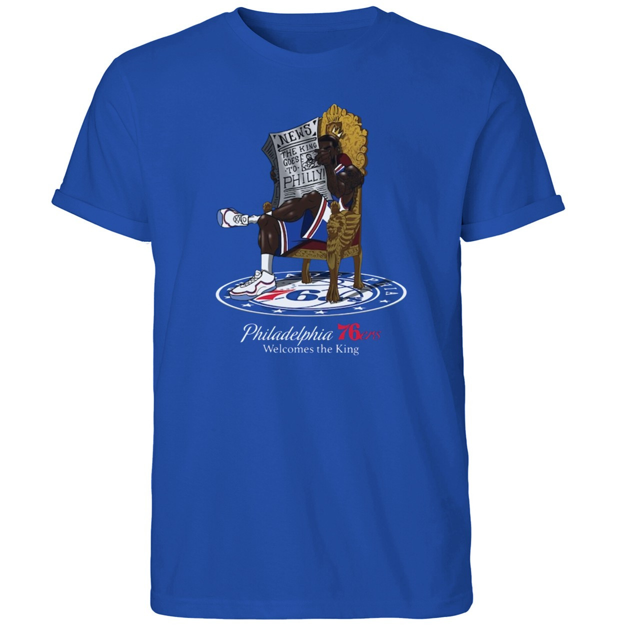 Lebron Philadelphia 76ers Welcomes The King Shirt Philadelphia 76ers Merch Gift For Fan - Kdjoy