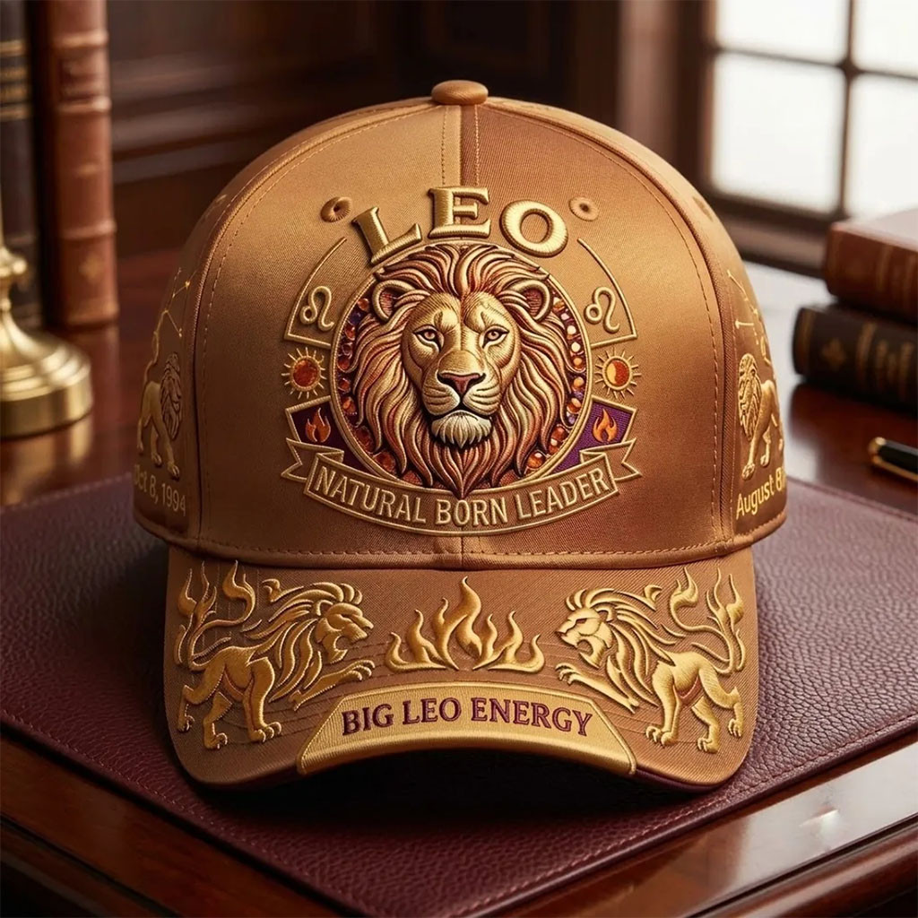 Leo Natural Born Leader Hat Big Leo Energy Baseball Cap Leo Zodiac Merch Birthday Gifts - Kdjoy