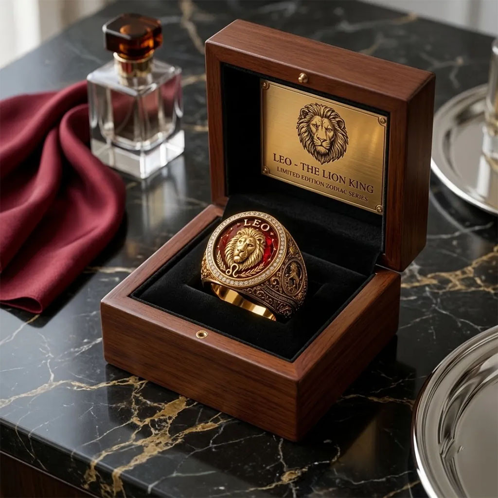Leo Zodiac Signet Ring The Lion King Ring 2026 Gift For Leo Birthday - Kdjoy Leo Zodiac Signet Ring The Lion King Ring 2026 Gift For Leo Birthday - Kdjoy