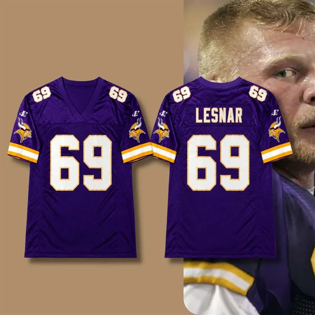 Lesnar Jersey Shirt #69 Minnesota Vikings Merch Presents For Football Fans - Kdjoy