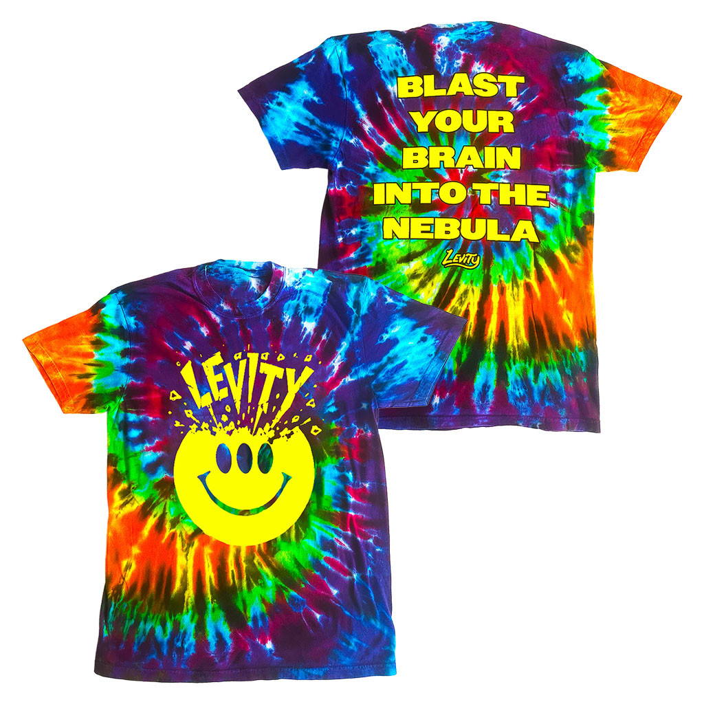 Levity Merch 2026 Blast Your Brain Smiiiley Tie Dye T-Shirt Present For Music Lovers - Kdjoy