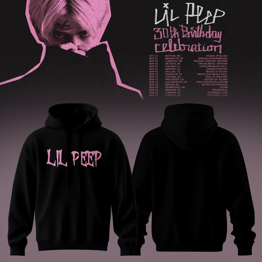 Lil Peep 30th Birthday Celebration 2026 Tour Hoodie Lil Peep Merch Gifts For Music Lovers - Kdjoy